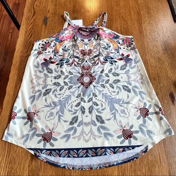 ⭐️ NWT LoveU Dear Colorful Floral Pattern Tank Top Size SMALL - Picture 8 of 11
